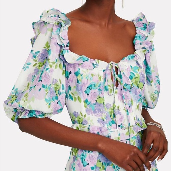 FOR LOVE AND LEMONS / Imogen Floral Puff Sleeve Mini Dress - Picture 3 of 6